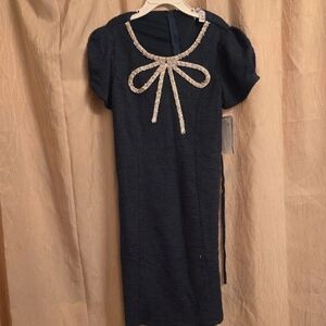 Speechless Black Tweed Dress with Sequin Trim